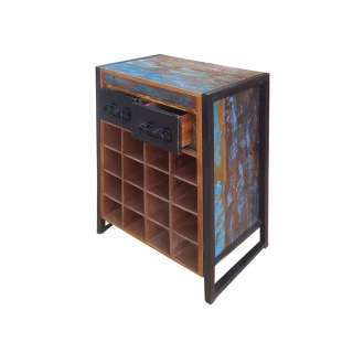 Weinregal in Schwarz Bunt Shabby Chic