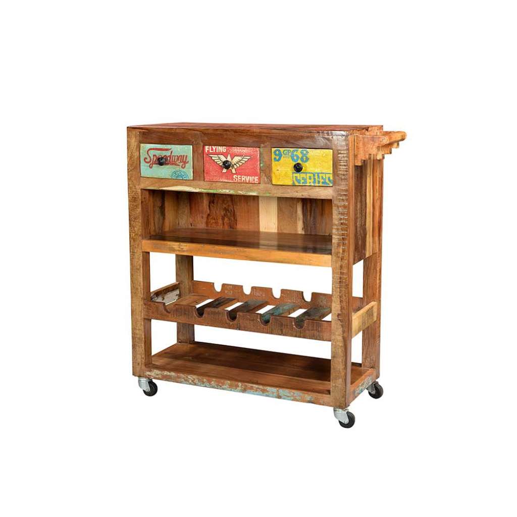 Servierwagen in Bunt Loft Style