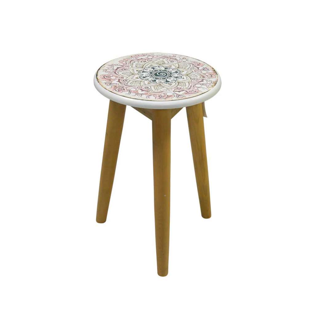 Sitzhocker mit Paisley Muster Rund