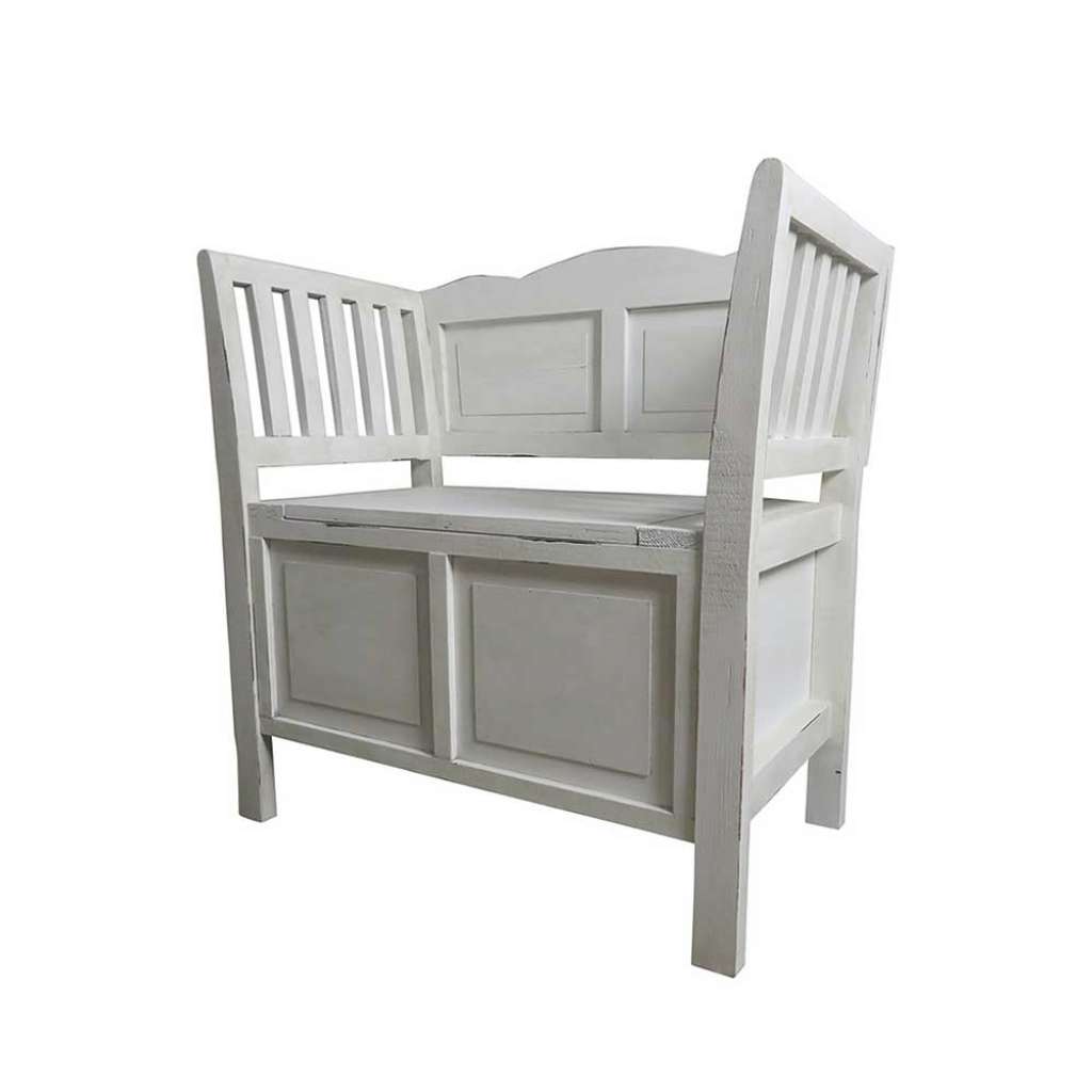 Garderobenbank mit Rückenlehne Shabby Chic