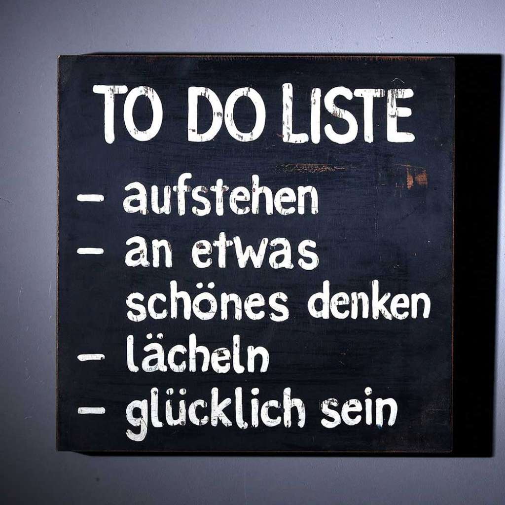 Dekowandbild in Schwarz Weiß Spruch