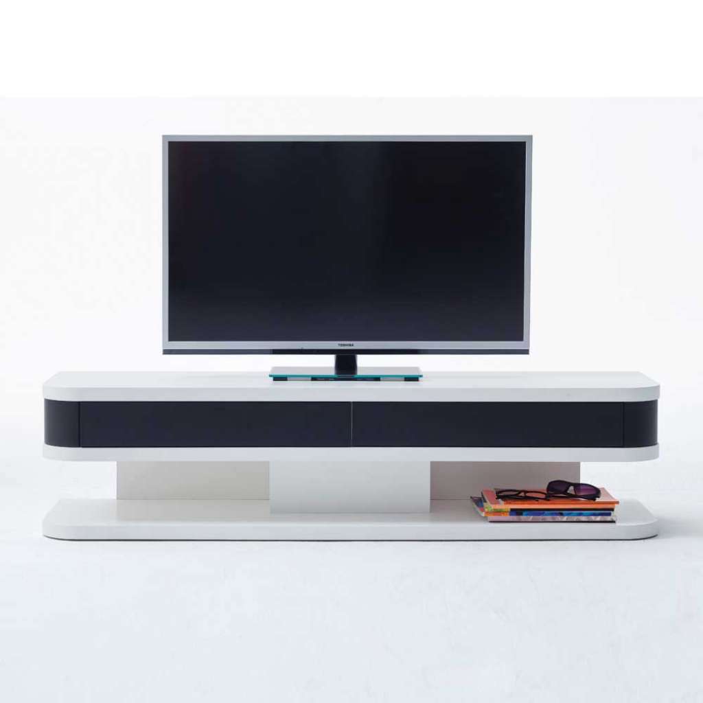 Fernsehmöbel in Weiß Schwarz 150 cm