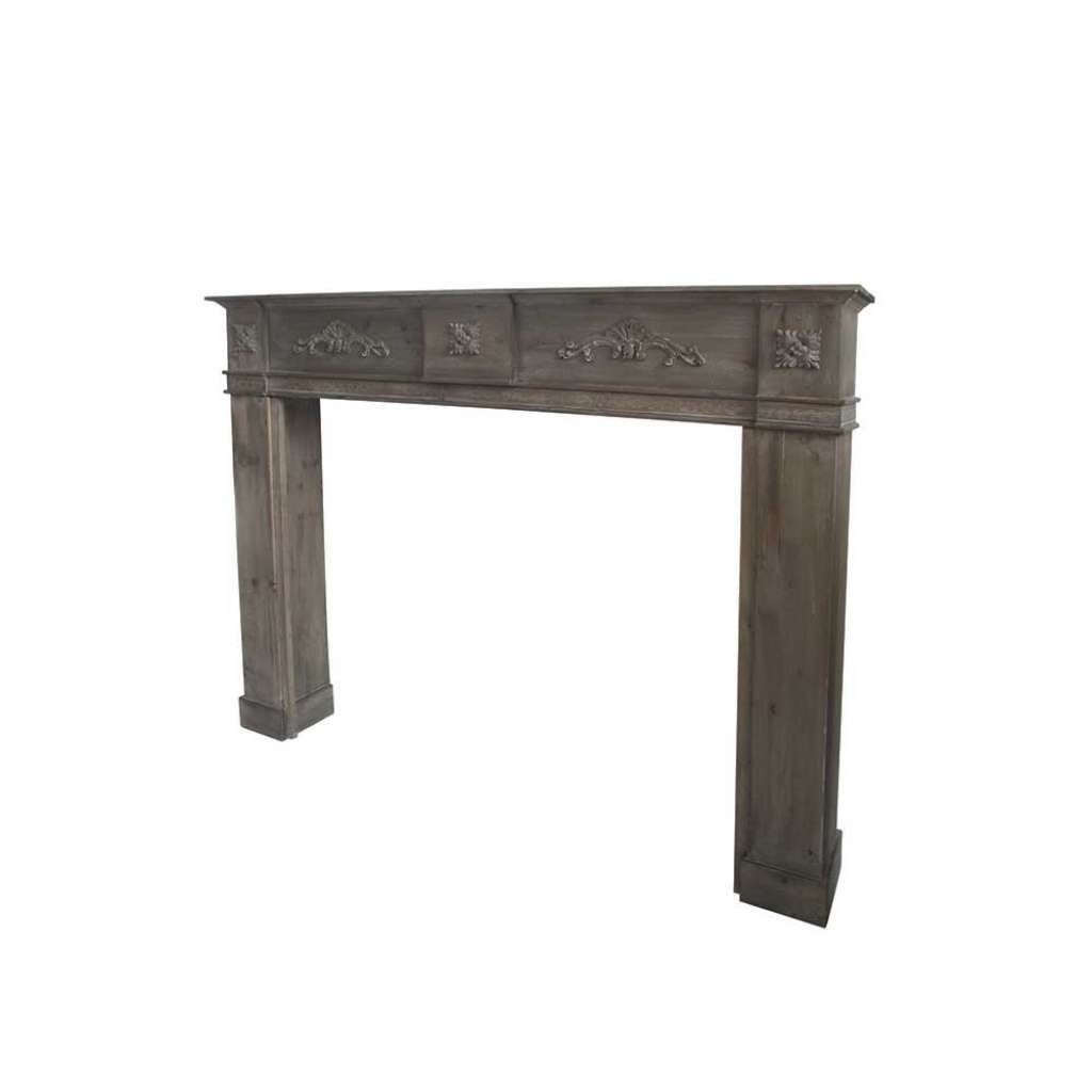 Deko Kamin Rahmen in Grau Holz