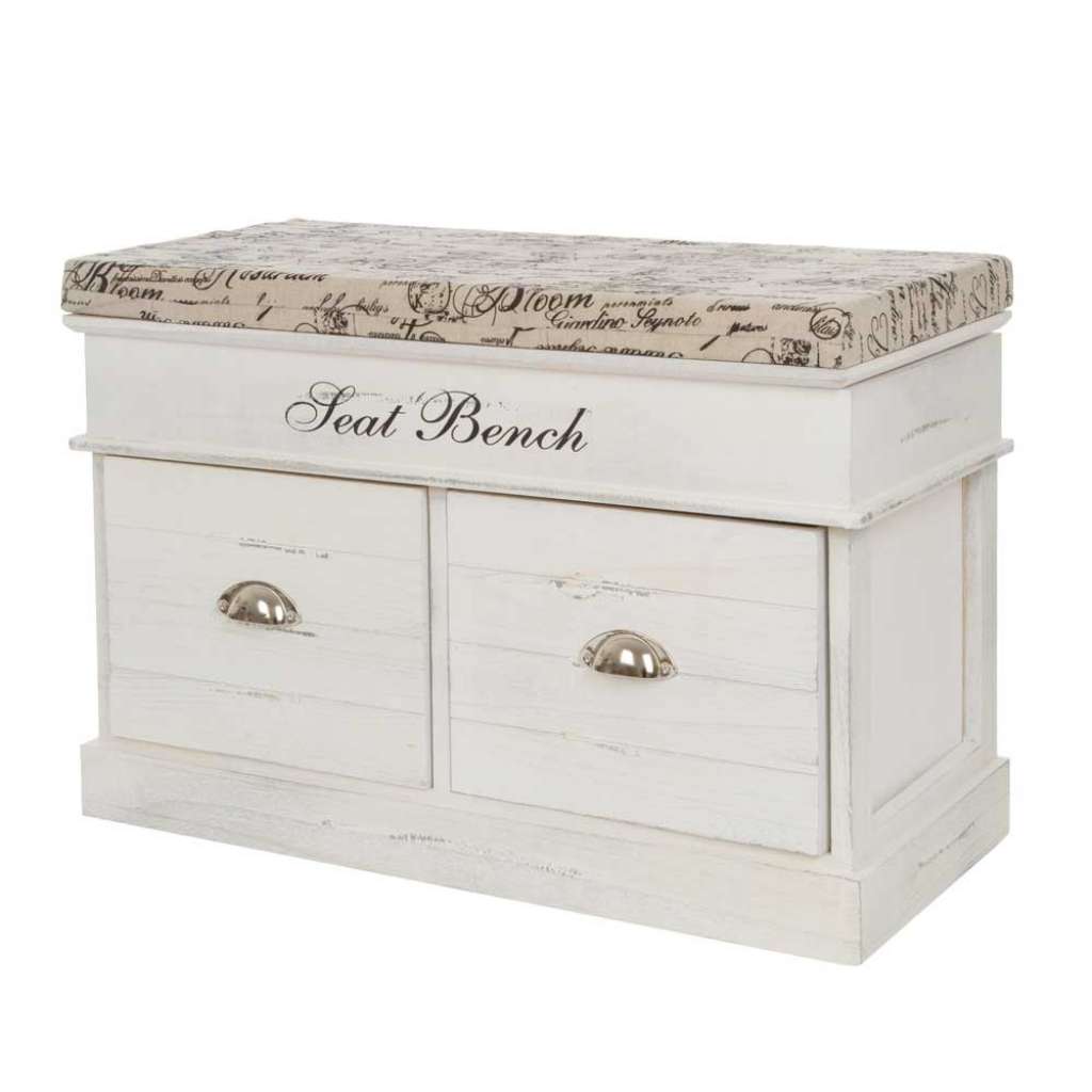 Garderobenbank im Shabby Chic Design Schubladen