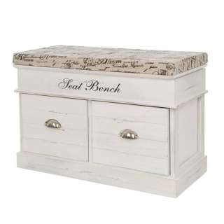 Garderobenbank im Shabby Chic Design Schubladen
