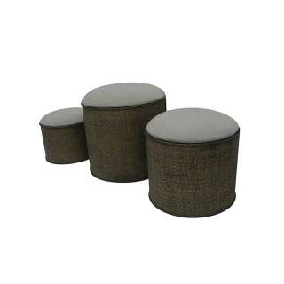 Fußhocker Set mit Stauraum Rattan (3-teilig)
