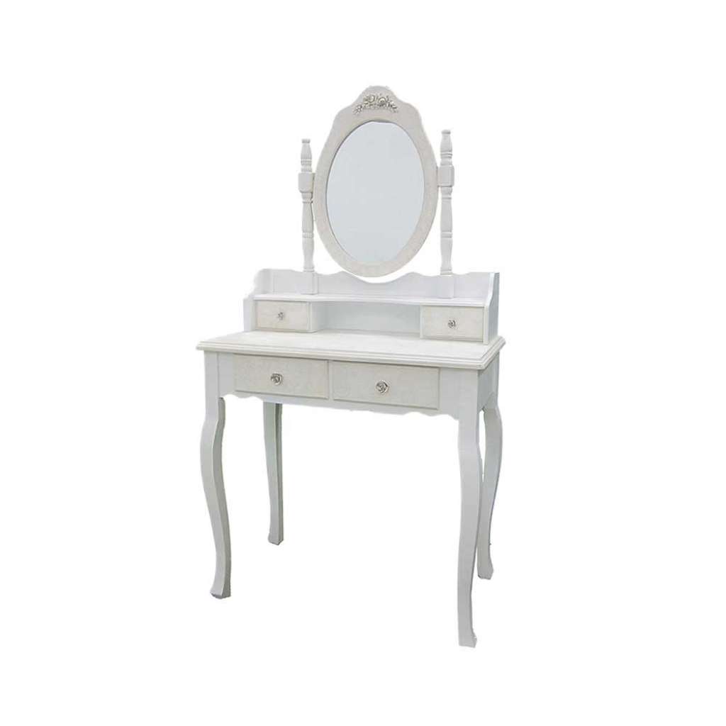 Spiegel Schminktisch in Shabby Chic Weiß