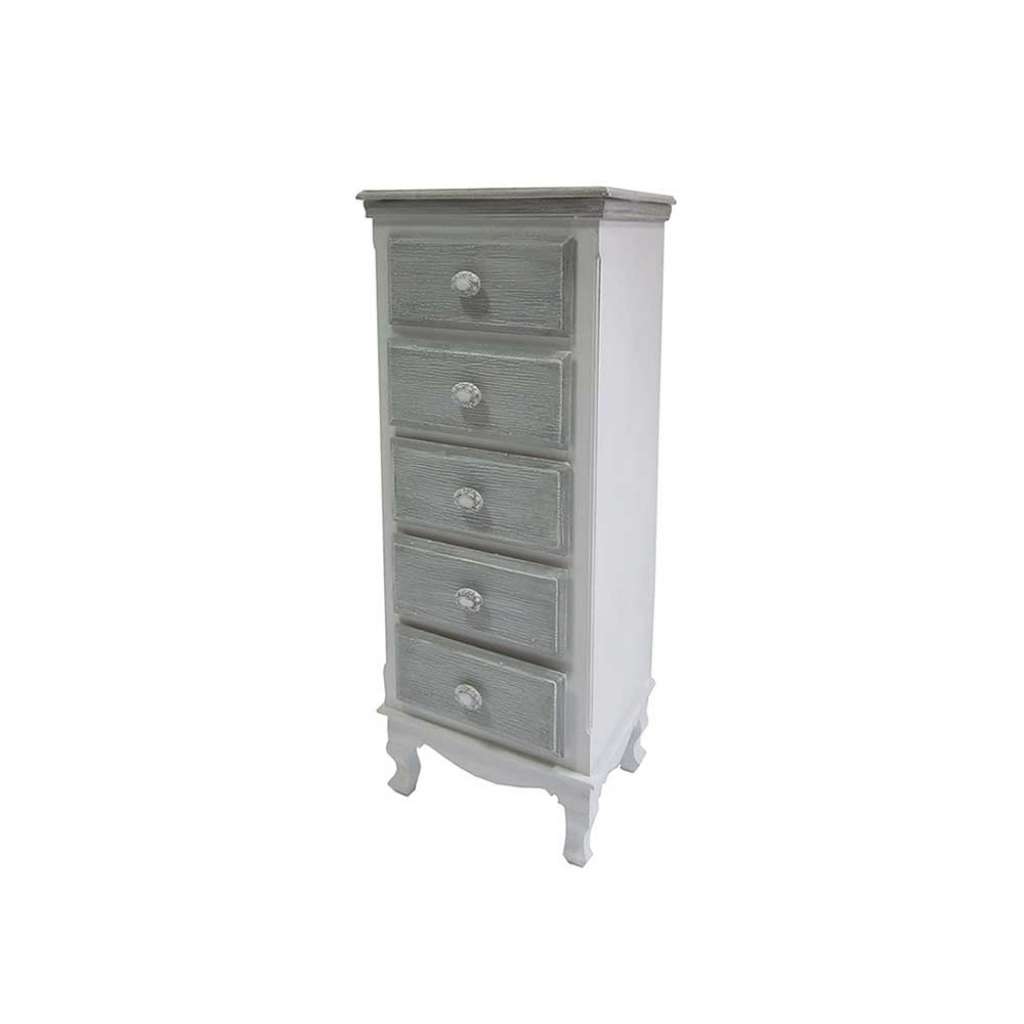 Schubladenkommode in Grau Weiß Shabby Chic