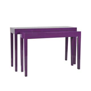Tisch Set in Lila Hochglanz modern (2-teilig)