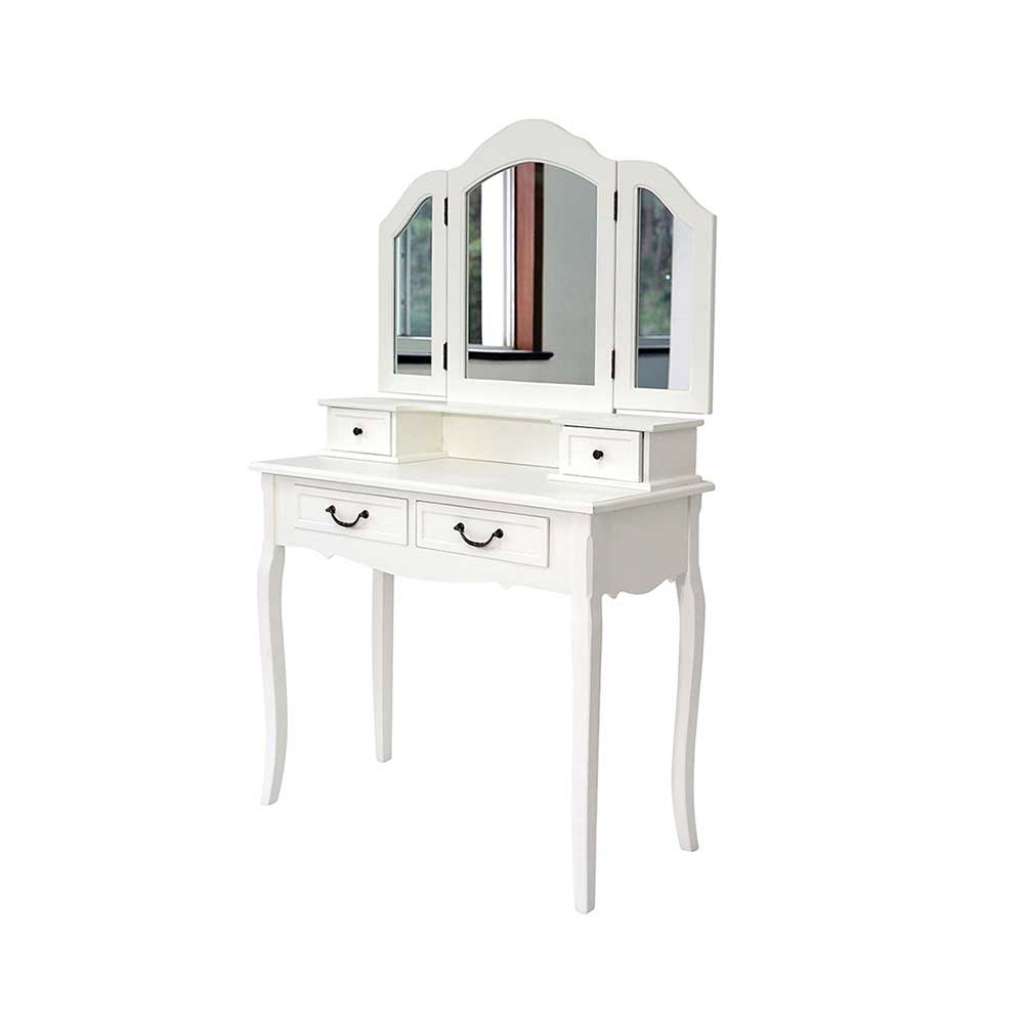 Spiegel Schminktisch in Weiß Landhausstil