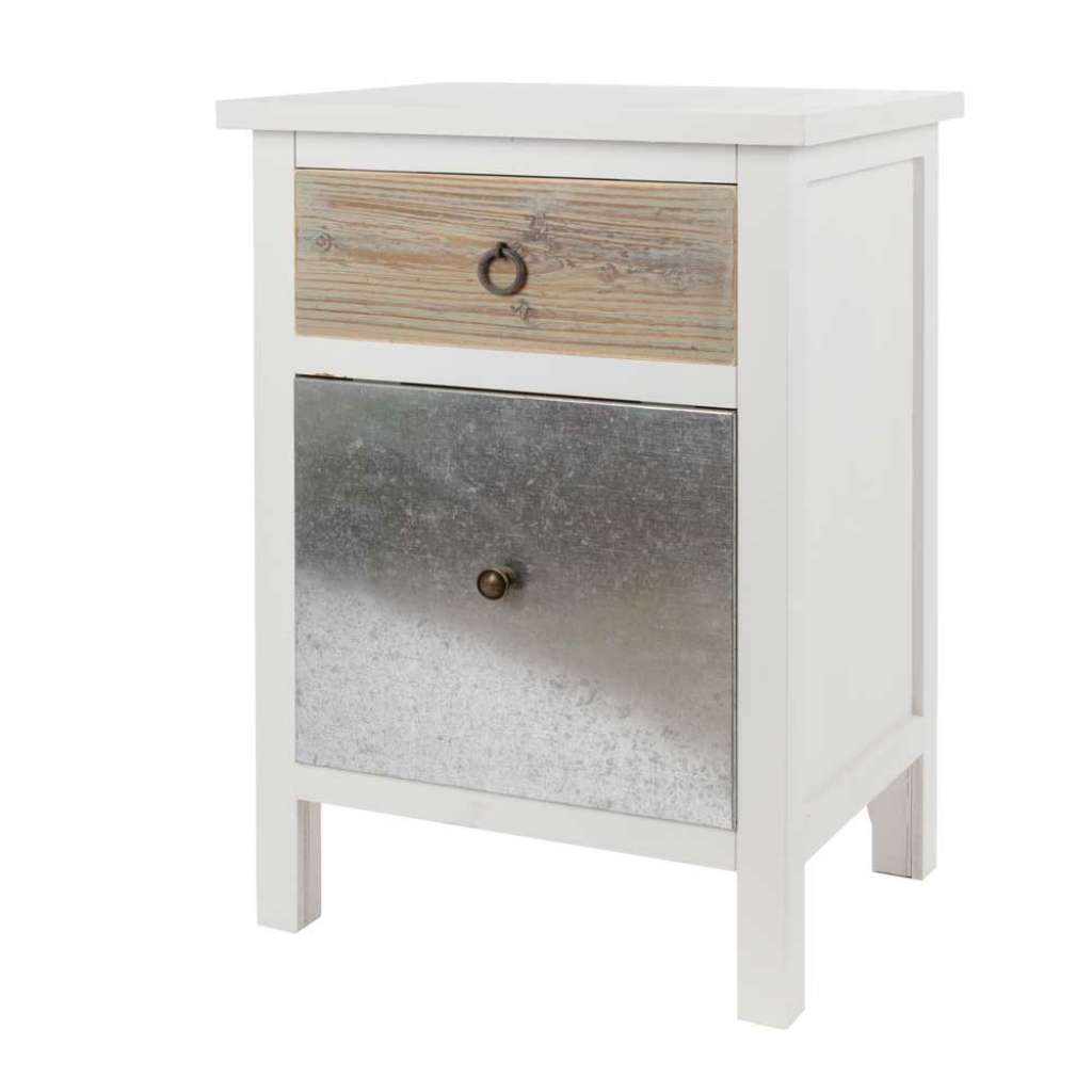 Nachtkonsole in Shabby Chic Weiß Bunt