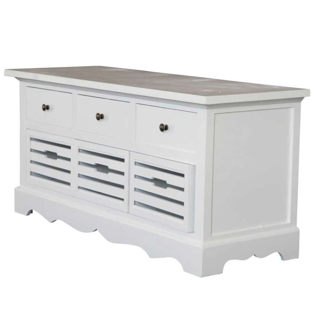 Garderobenbank in Weiß skandinavischer Landhausstil