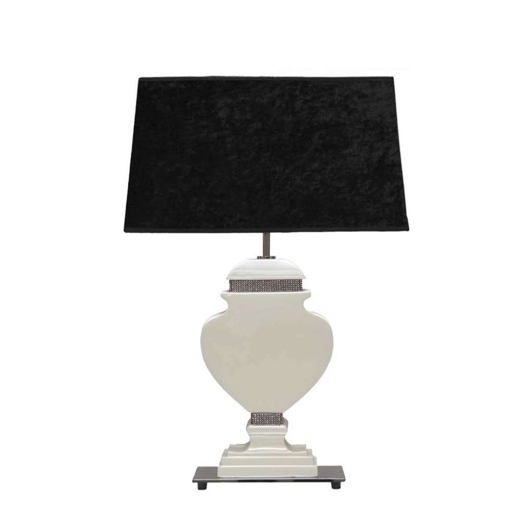 Design Tischleuchte in Schwarz Weiß Glitzer