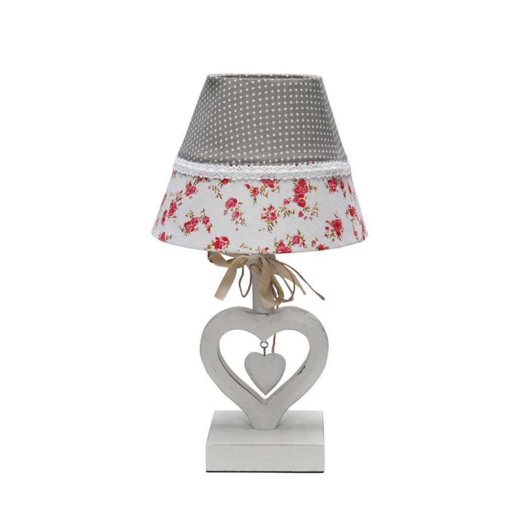 Romantische Lampe mit Herz Fuß Weiß