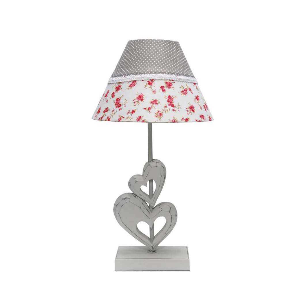 Design Tischleuchte mit Herz Fuß Shabby Chic