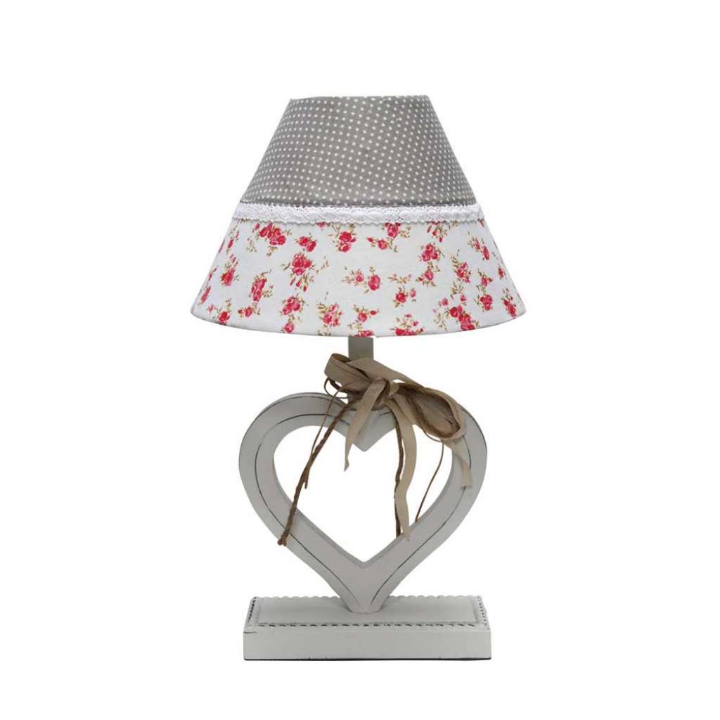 Tischlampe mit Herz Fuß Shabby Chic