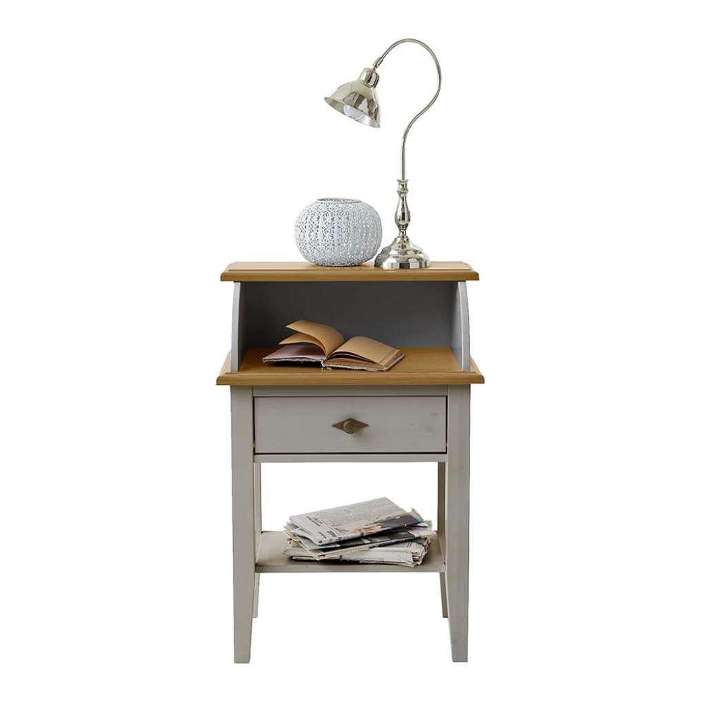 Telefontisch in Grau Kiefer Massivholz