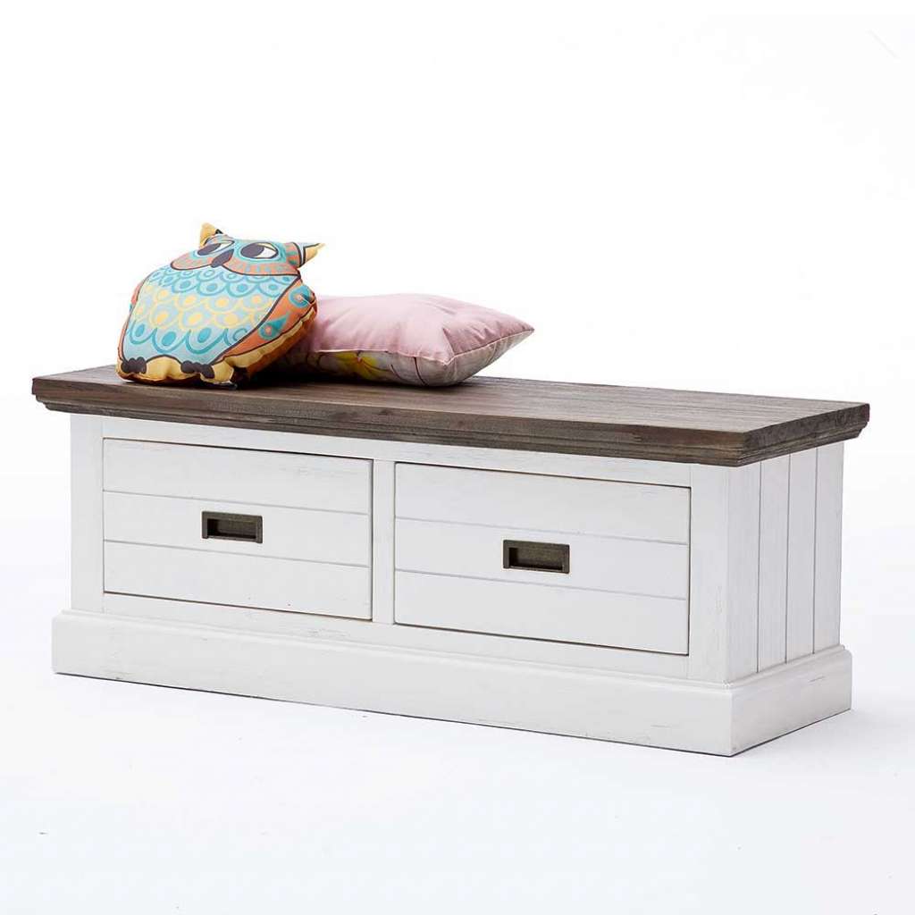 Flurbank in Weiß Braun Landhaus