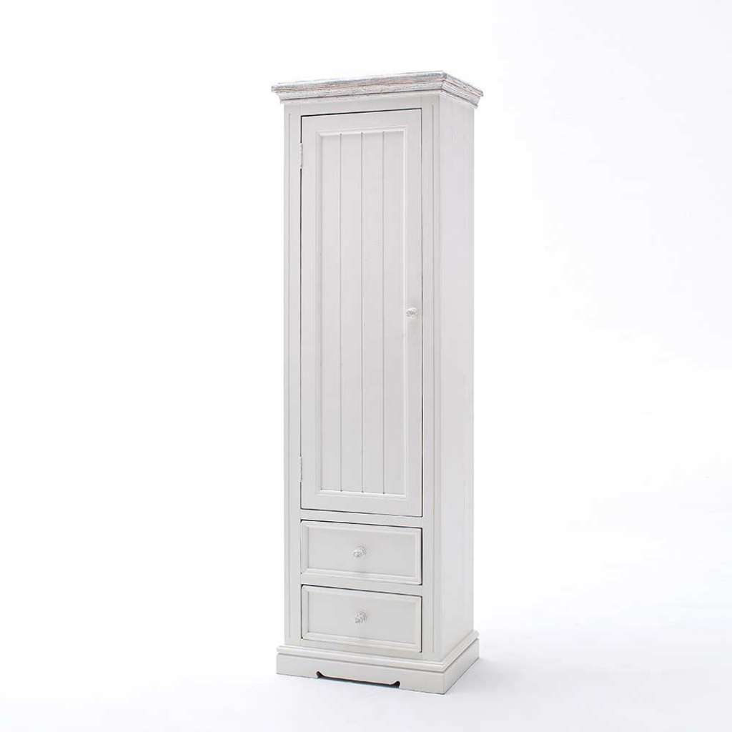 Dielenschrank in Weiß Kiefer massiv