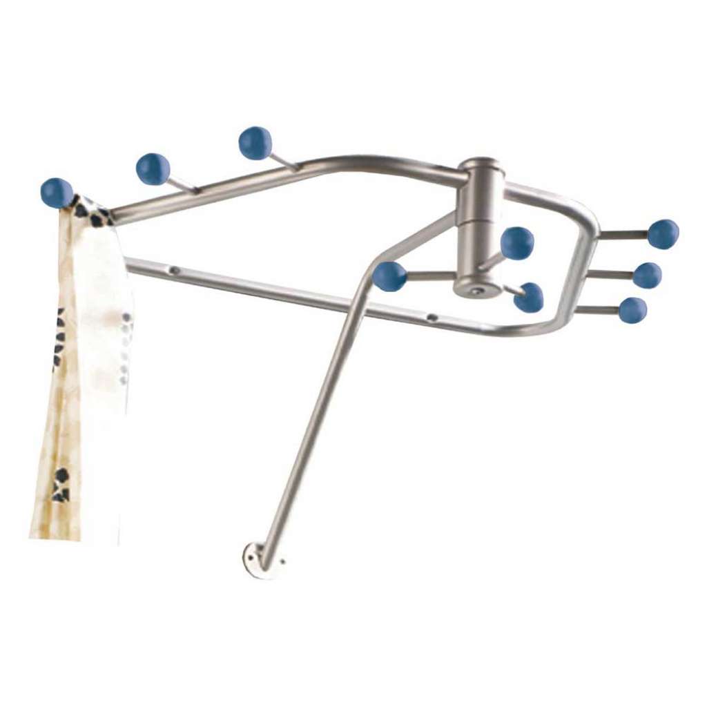 Wandgarderobe in Silber Blau Haken