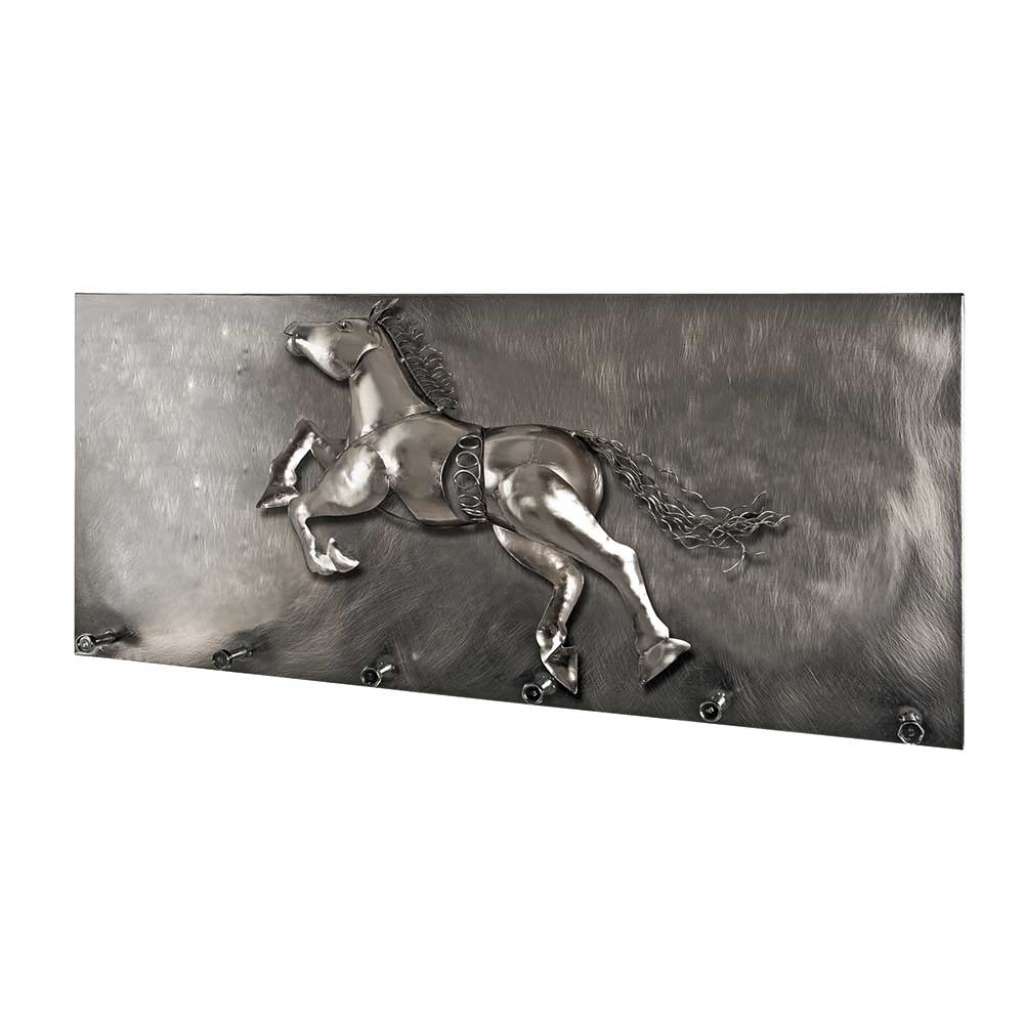 Design Garderobe mit Pferd Motiv in 3D Optik Metall
