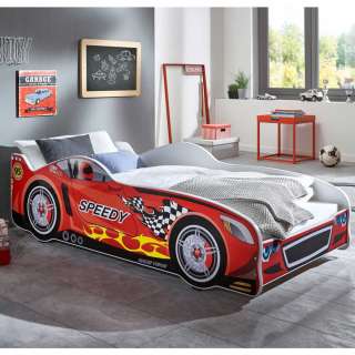 Rennautobett in Rot Lattenrost