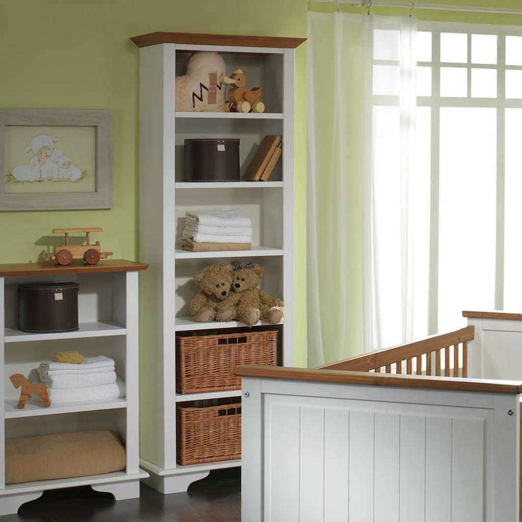 Babyregal in Weiß Kiefer massiv