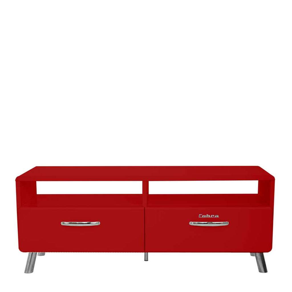 Retro Lowboard in Rot lackiert modern