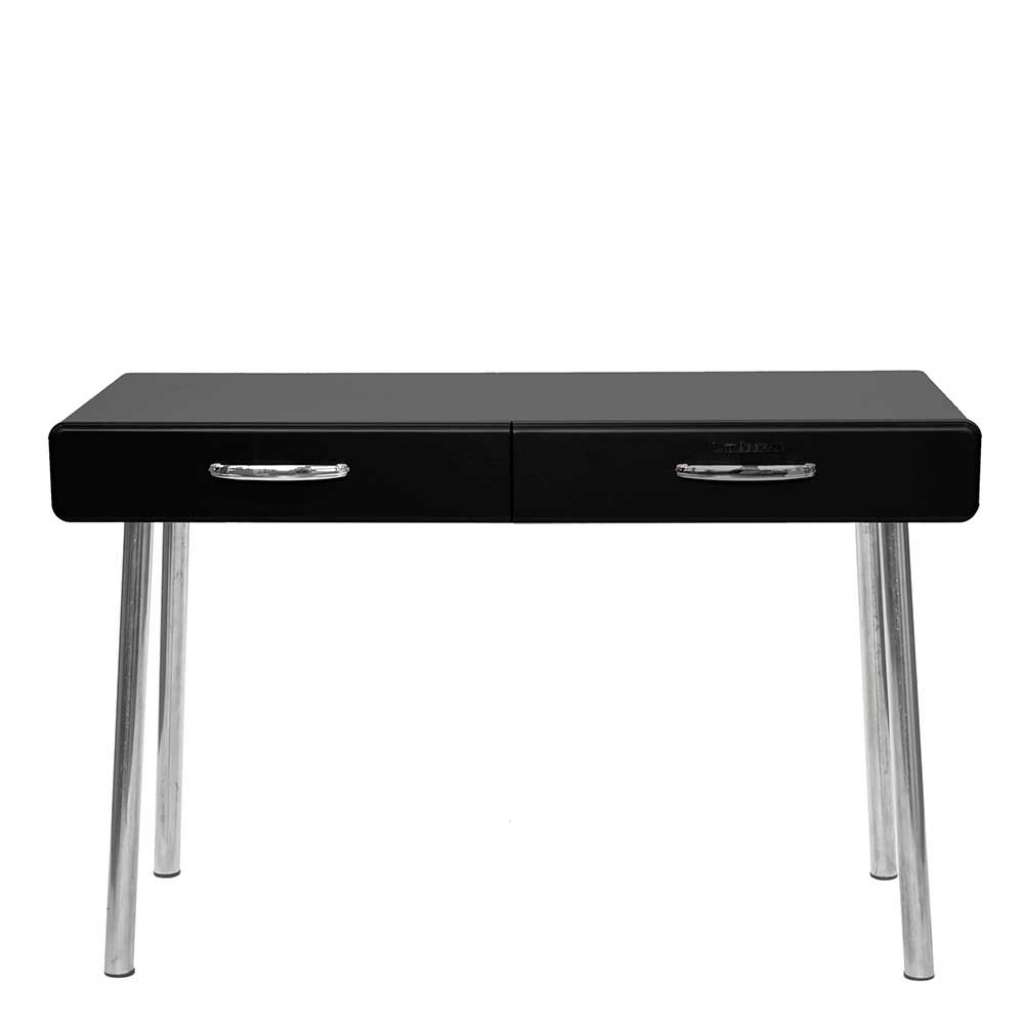 PC Tisch in Schwarz lackiert Retro