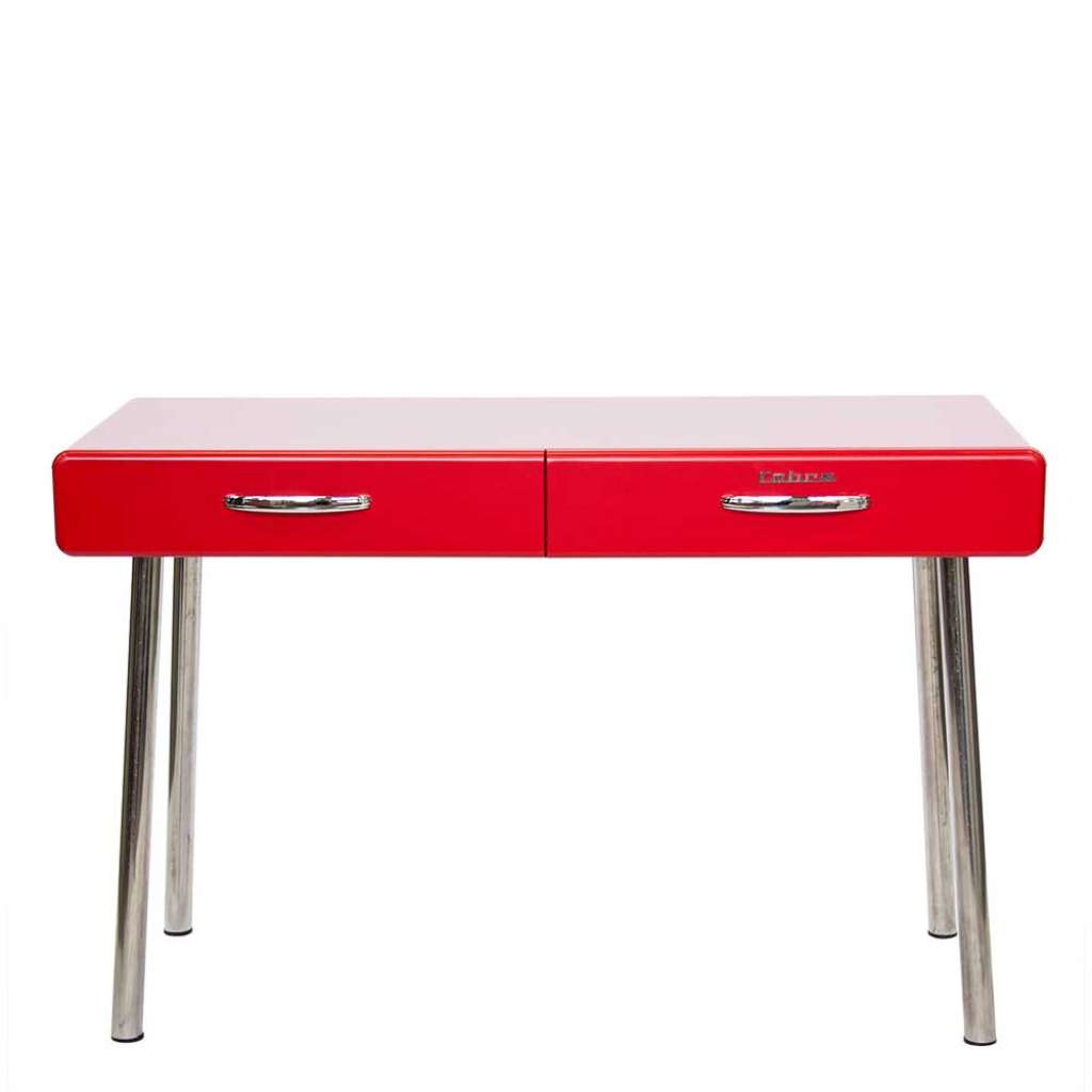 Design Schreibtisch in Rot lackiert 120 cm