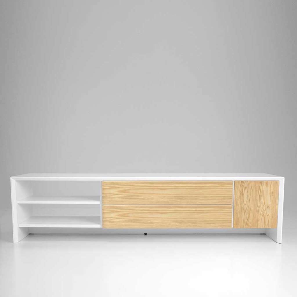 Fernseher Bank in Weiß 180 cm