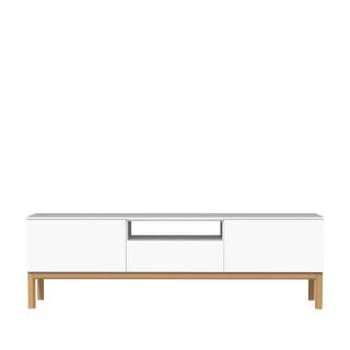 TV Board in Weiß Eiche 180 cm