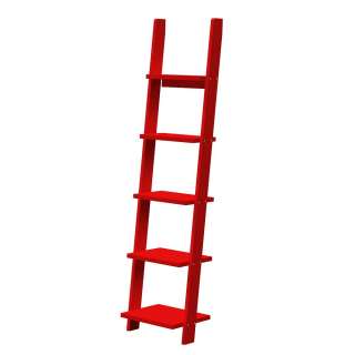 Standregal Leiter in Rot modern