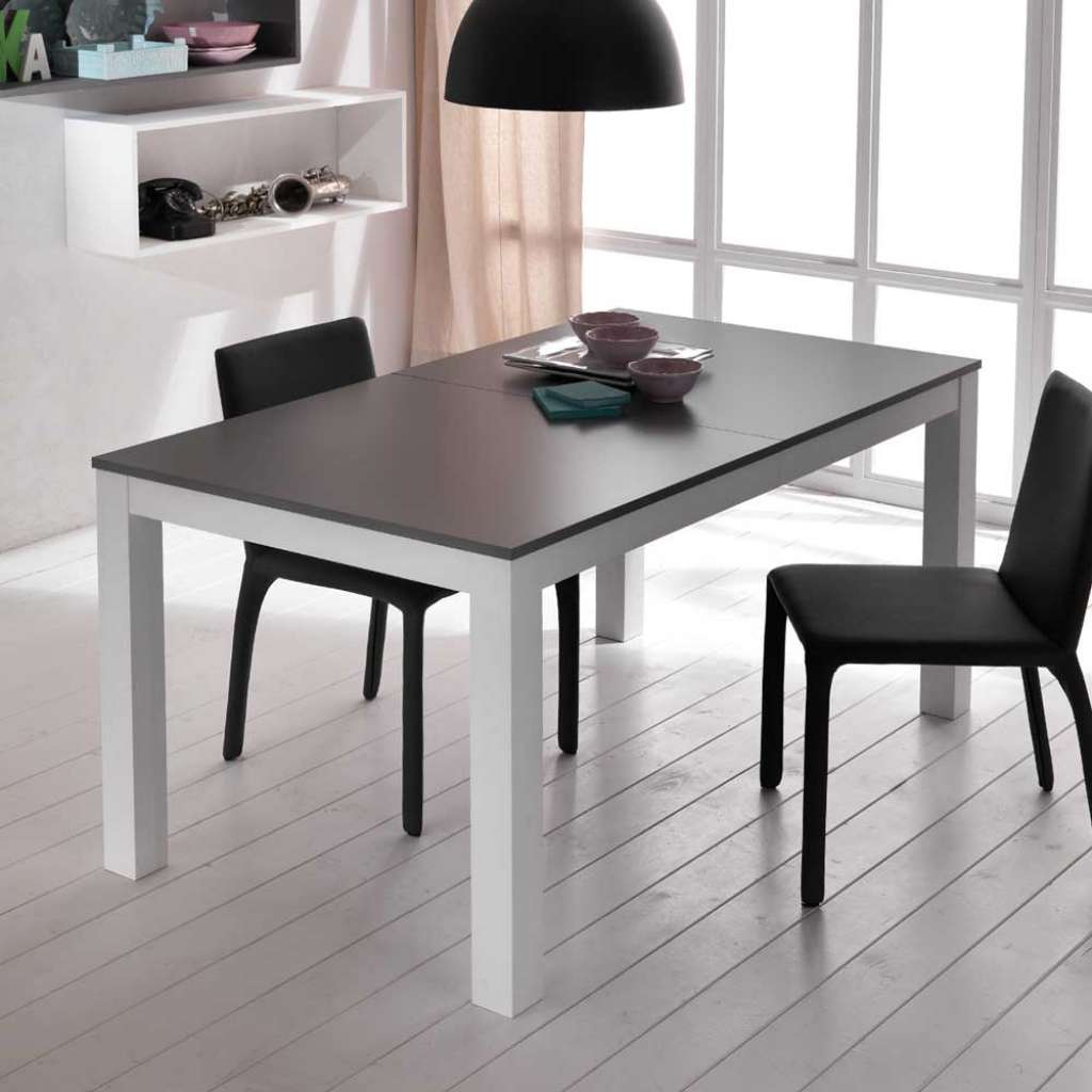 Ausziehtisch in Weiß Grau modern