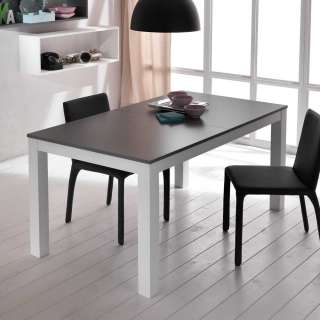 Ausziehtisch in Weiß Grau modern