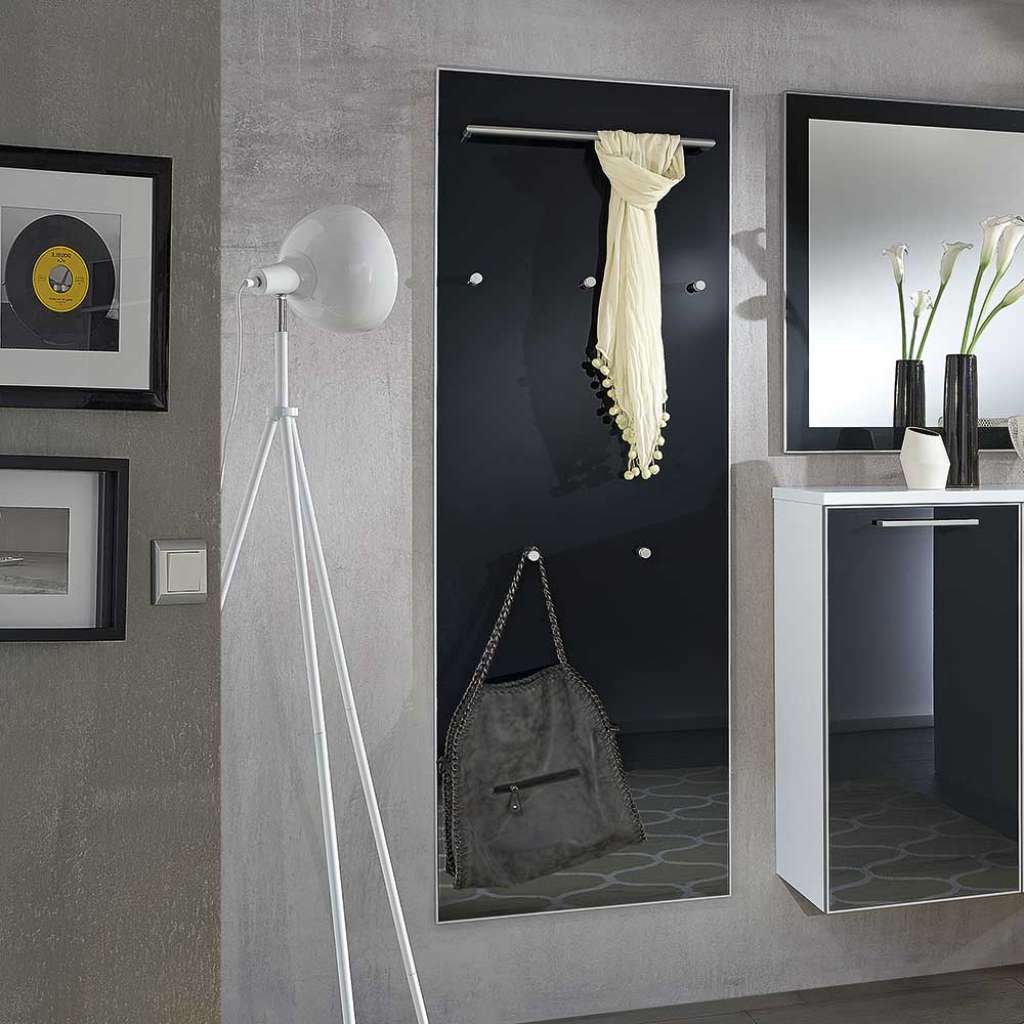 Flurgarderobe in Anthrazit Glas