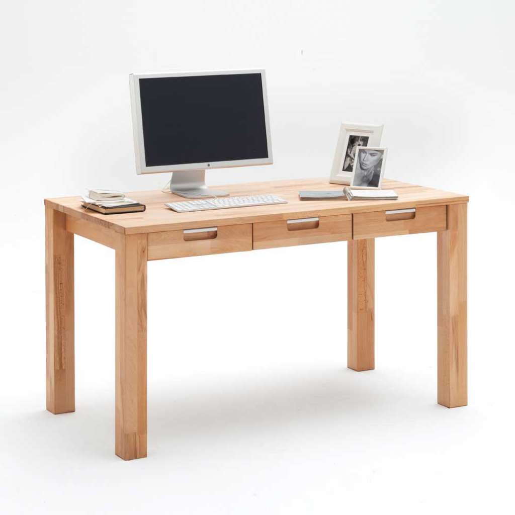 Schreibtisch mit Schubladen Kernbuche Massivholz