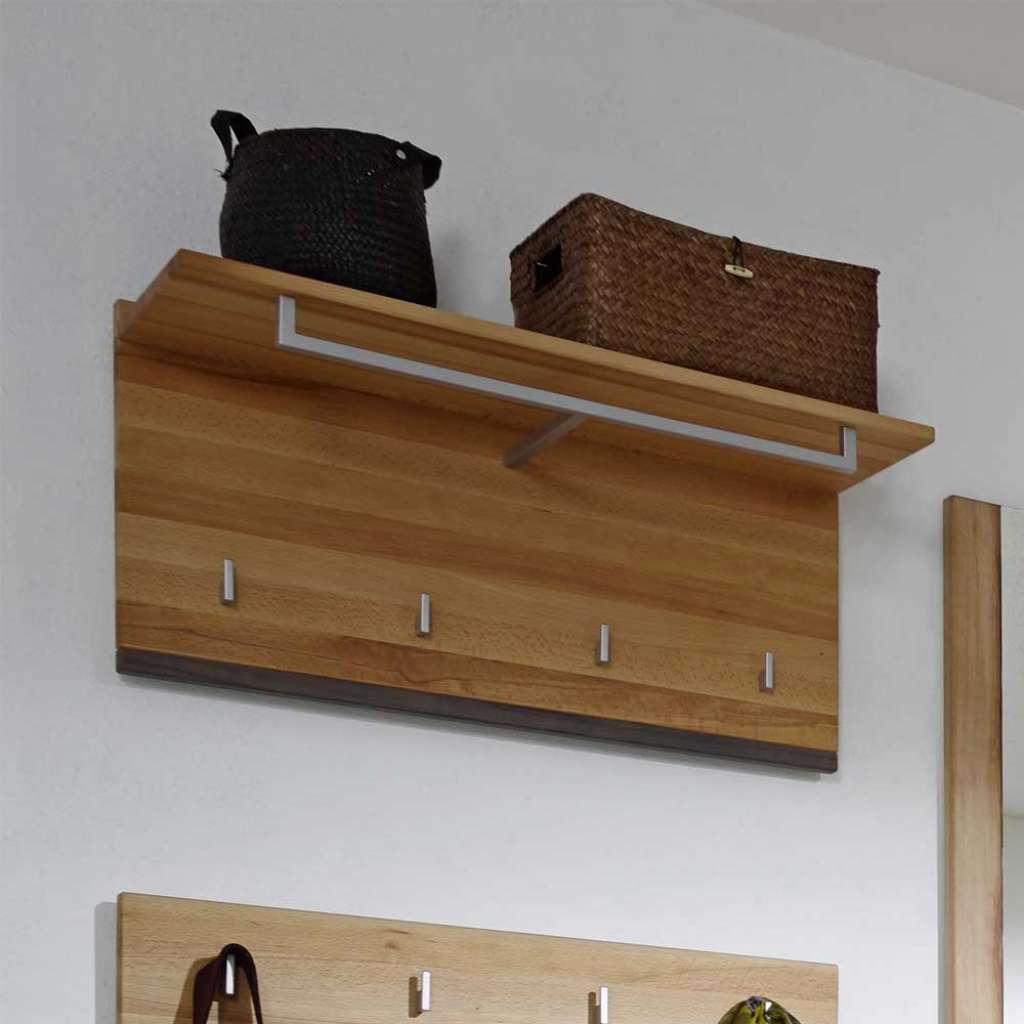 Hängegarderobe aus Kernbuche massiv Hutablage