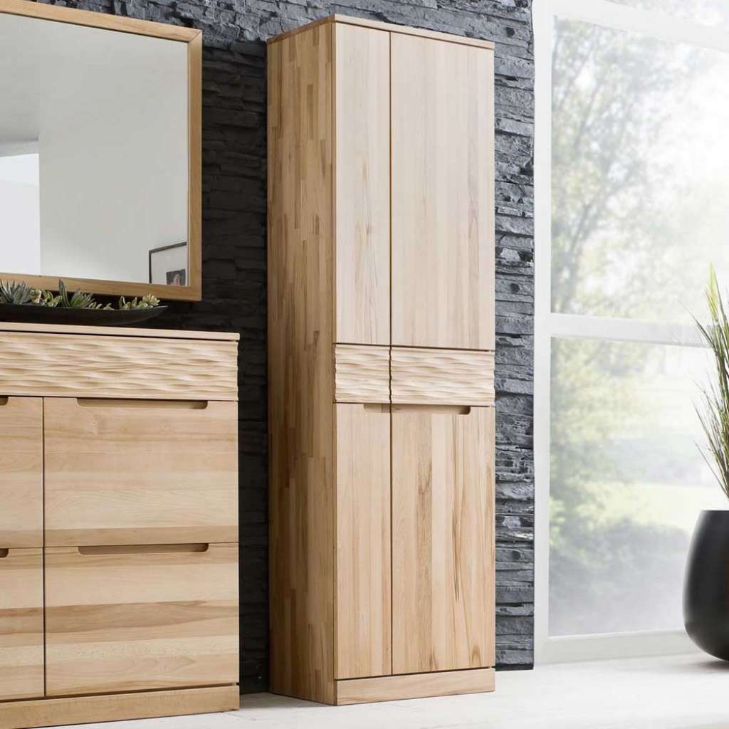 Dielenschrank aus Kernbuche Massivholz 200 cm hoch