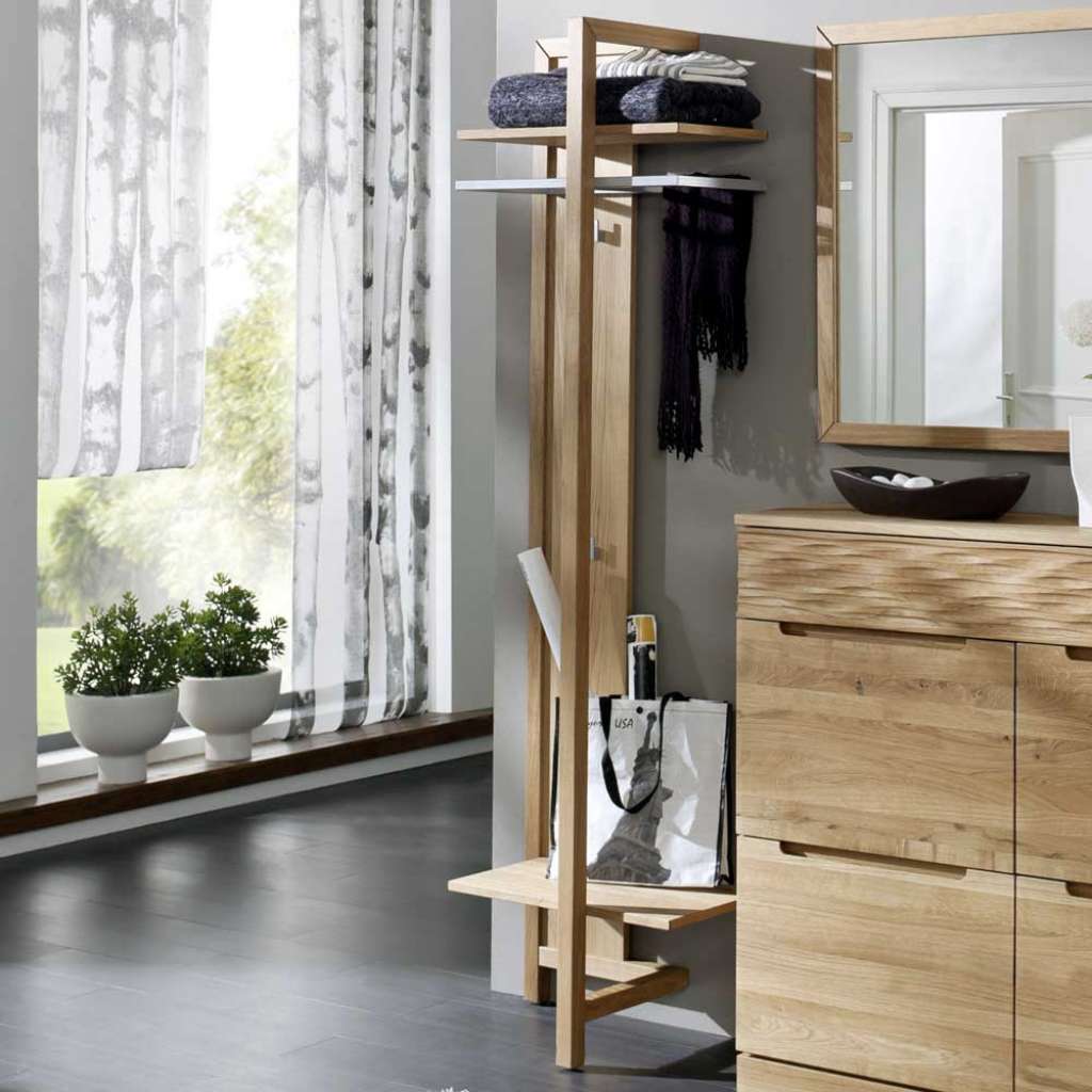 Kleiderpaneel aus Wildeiche Massivholz 200 cm hoch