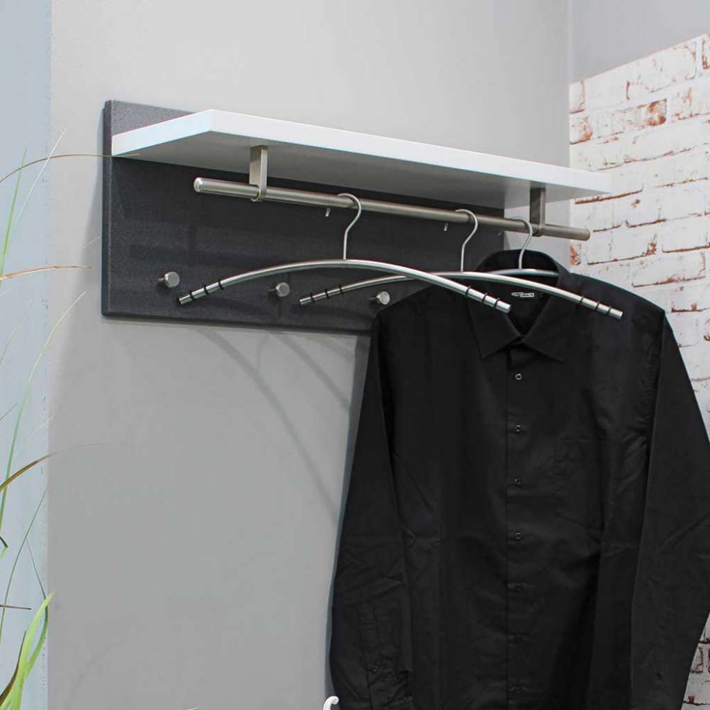 Wandgarderobe in Weiß Grau Hutablage