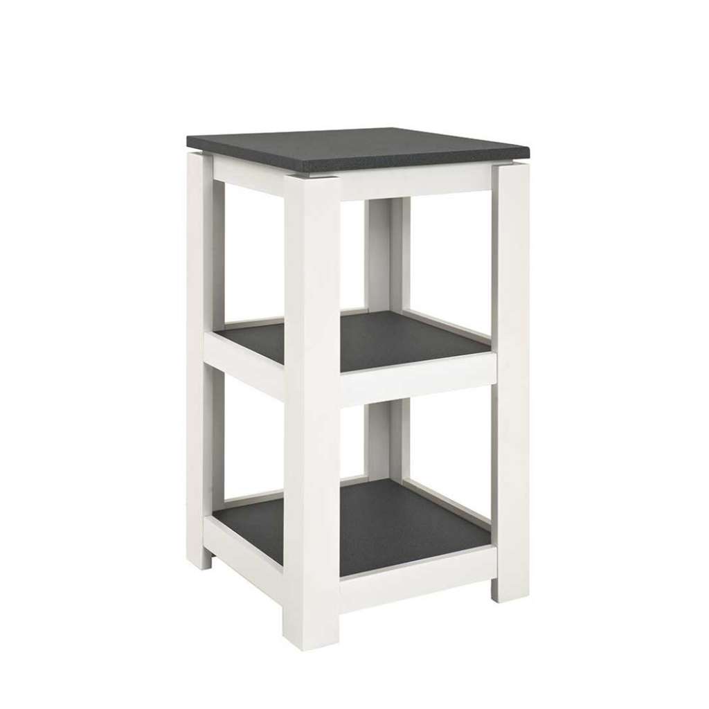 Nachtkommode für Boxspringbett Weiß Grau