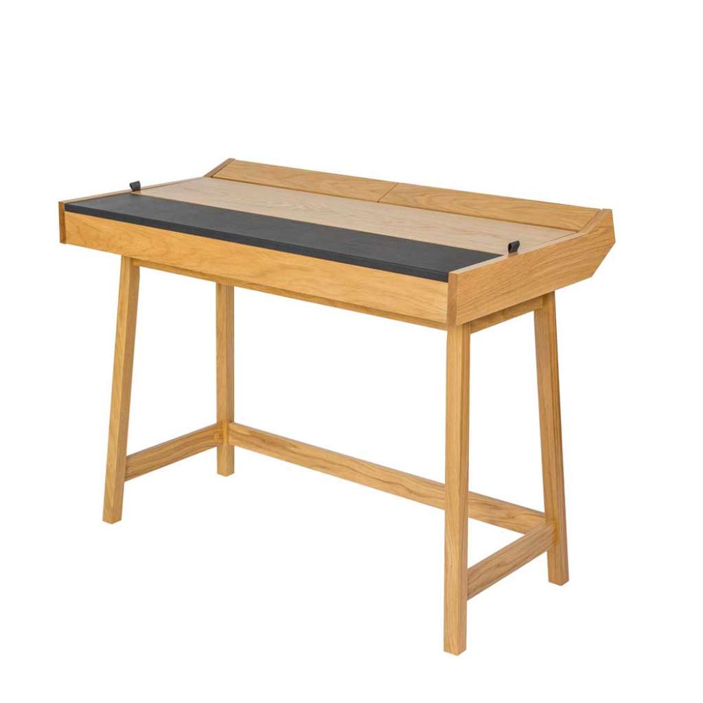 Design Schreibtisch mit Stauraum Eiche furniert