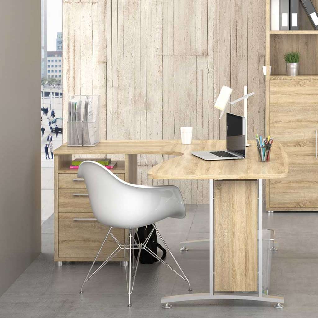 Büro Eckschreibtisch in Eiche Sonoma modern