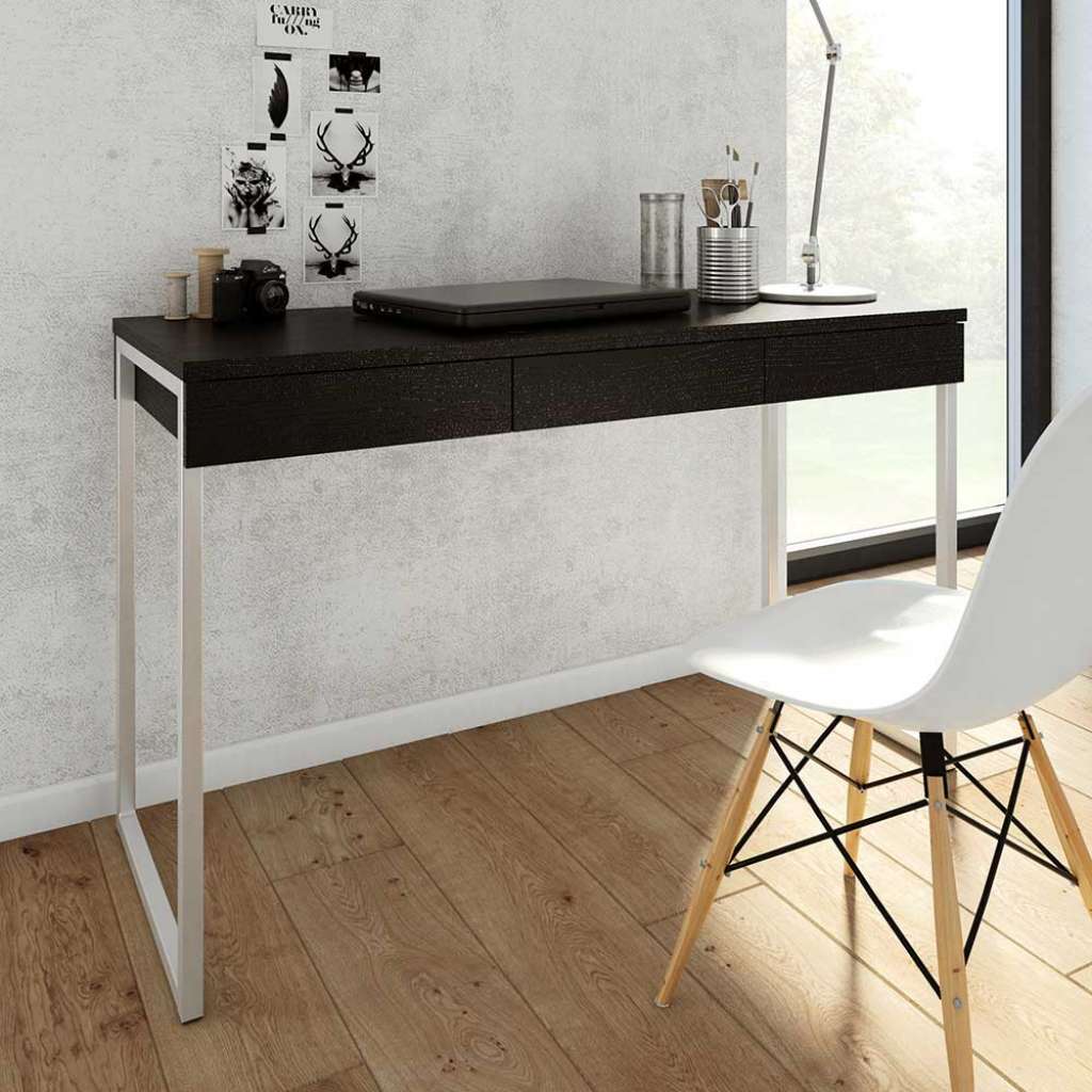 PC Tisch in Esche Schwarz modern