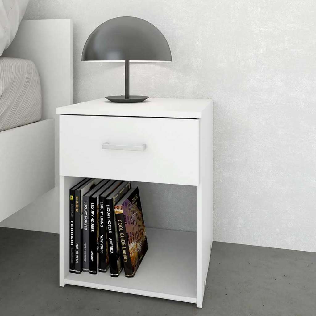Nachtkonsole in Weiß Günstig kaufen
