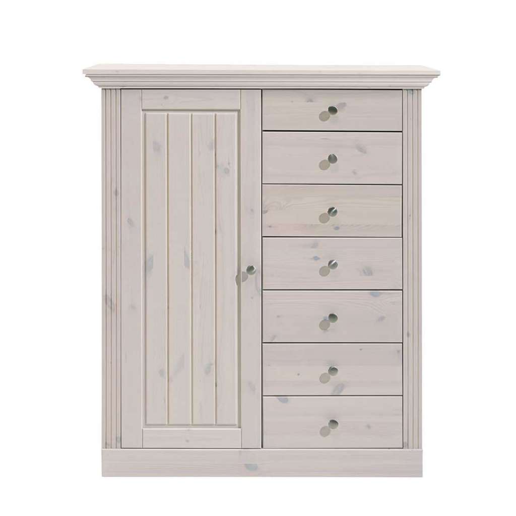 Kiefer Kommode in Weiß skandinavisches Design