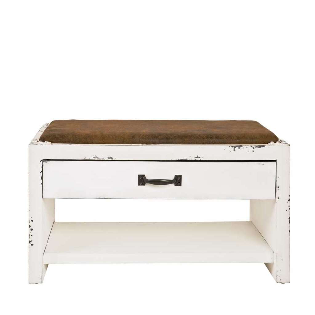 Garderobenbank in Weiß Shabby Chic Design