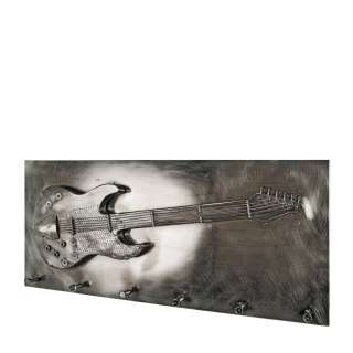 Design Hakengarderobe mit 3D Gitarren Motiv Metall
