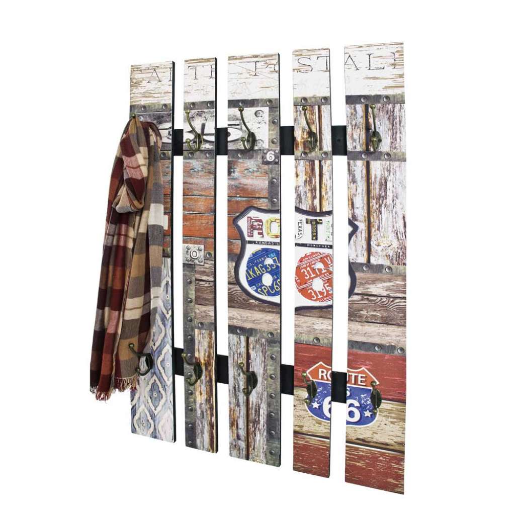 Design Wandgarderobe im Vintage Look Haken